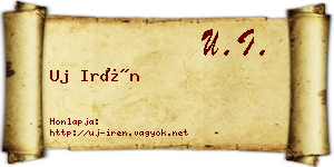 Uj Irén névjegykártya